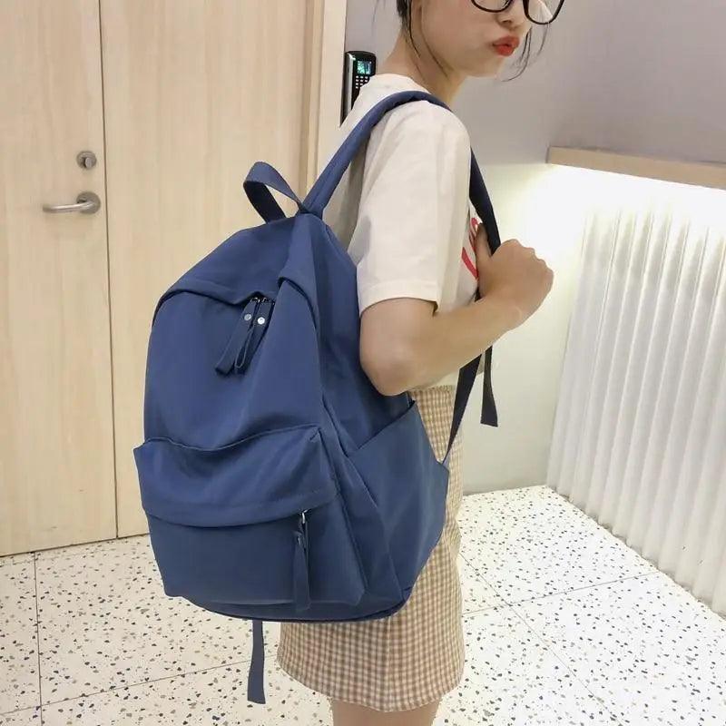 Stevvex blue laptop backpack for teens with front zip pocket on Tampa Home & Garden Store