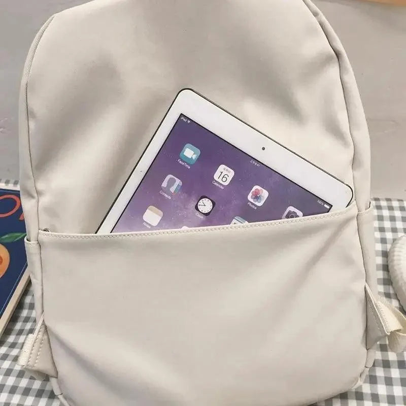 Stevvex ALU30152HBA laptop backpack, solid beige teen bag with front pocket and tablet on Tampa Home & Garden Store