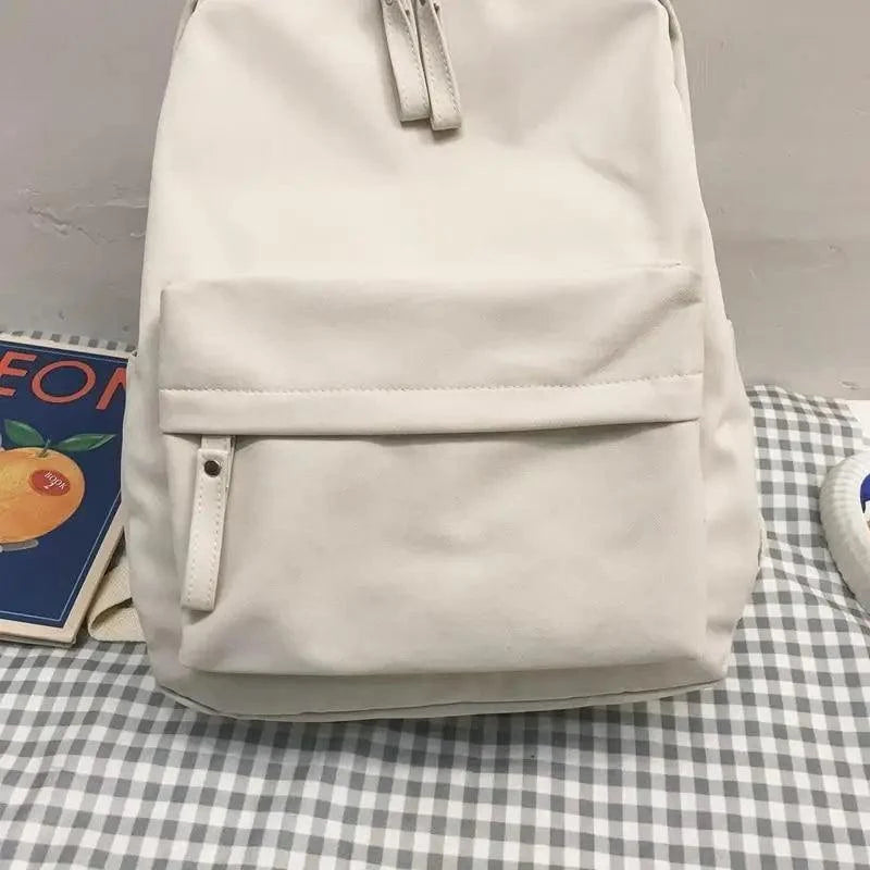 Laptop backpack Stevvex beige solid-color with front pocket on Tampa Home & Garden Store
