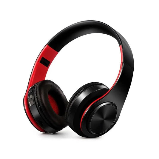 Stevvex black and red over-ear Bluetooth headphones STIL3456KIUDG foldable headset on Tampa Home & Garden Store