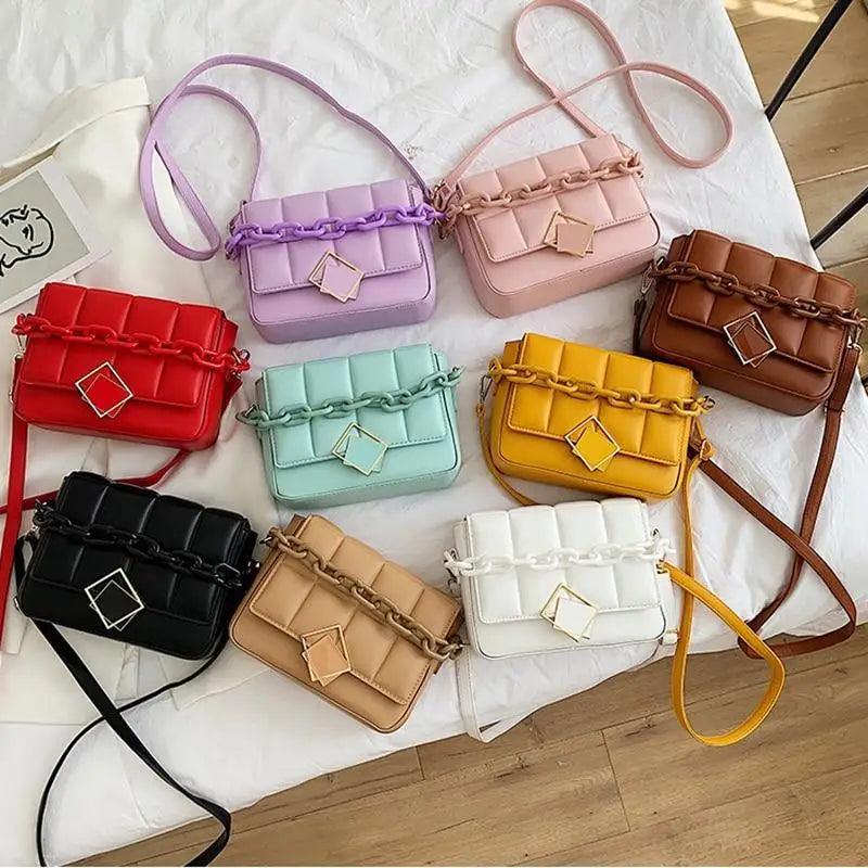 Stevvex ST93140LMN fashion women's shoulder bag set of 10 in colors with chain strap and buckle on Tampa Home & Garden Store