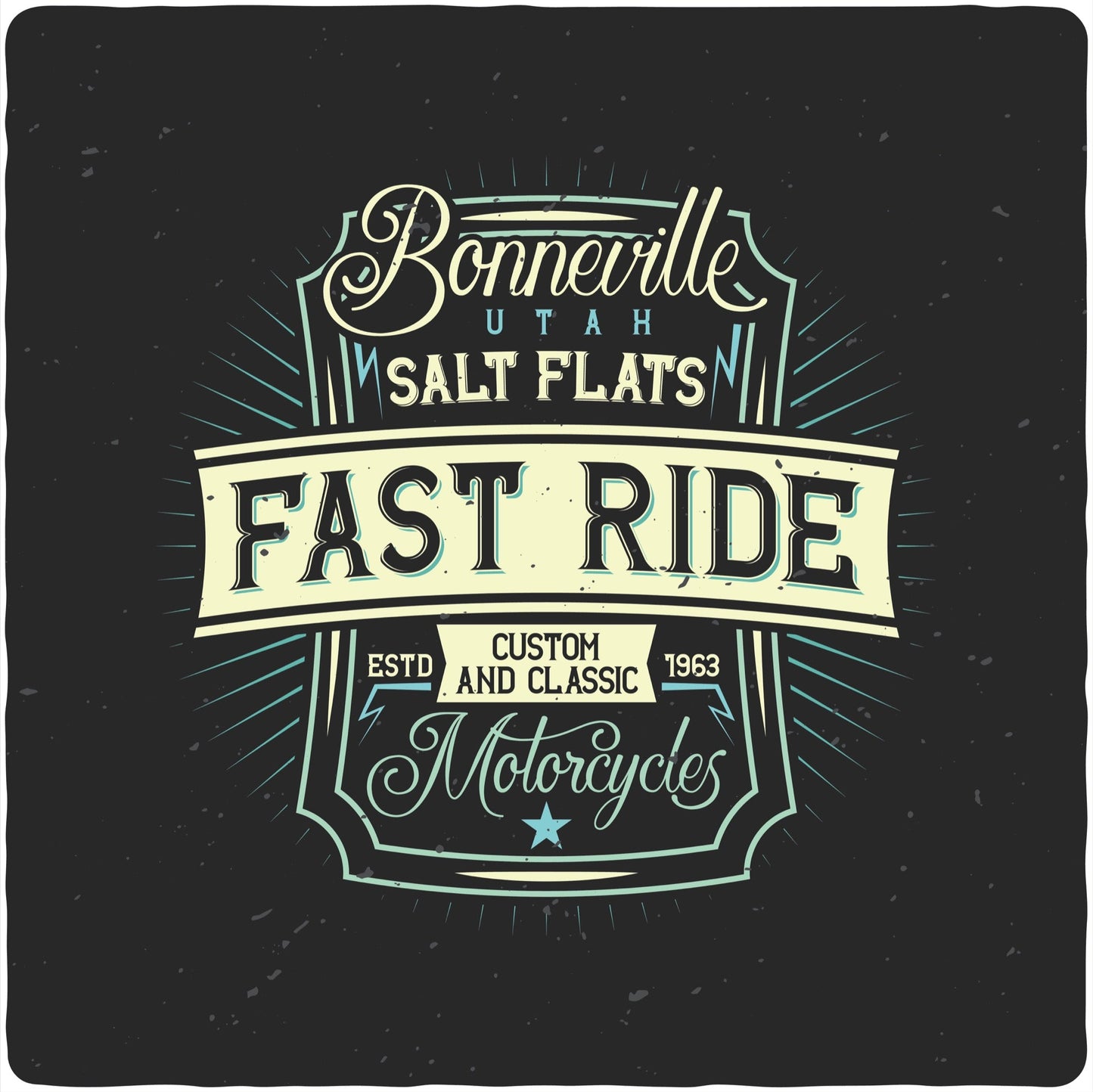 Fast Ride men's bamboo viscose/organic cotton graphic tee with Bonneville Salt Flats design by Spun Bamboo on Tampa Home & Garden Store
