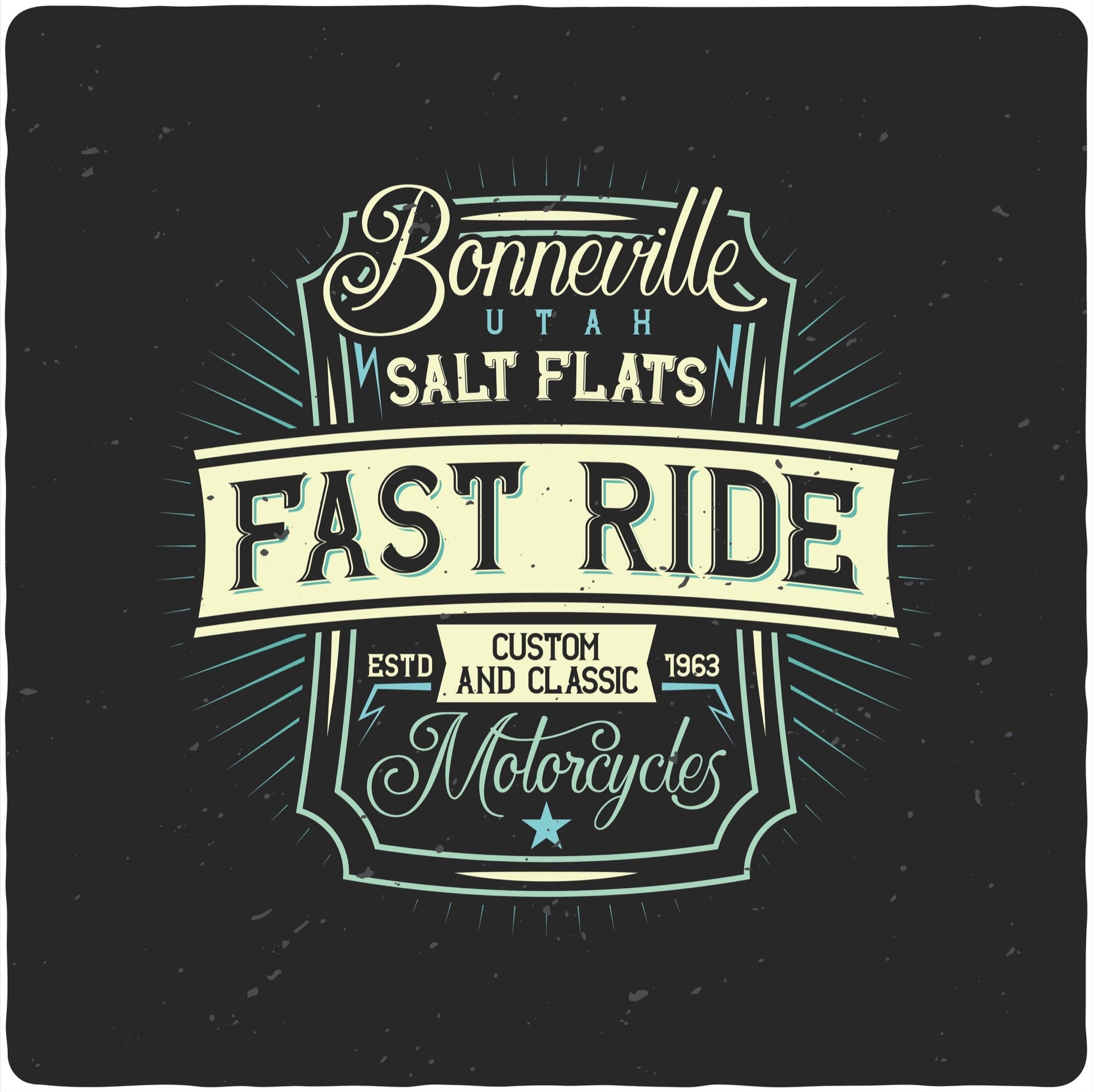 Fast Ride men's bamboo viscose/organic cotton graphic tee with Bonneville Salt Flats design by Spun Bamboo on Tampa Home & Garden Store