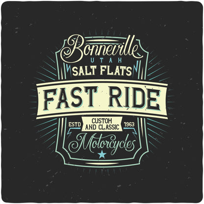 Fast Ride men's bamboo viscose/organic cotton graphic tee with Bonneville Salt Flats design by Spun Bamboo on Tampa Home & Garden Store