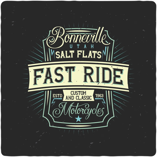 Fast Ride men's bamboo viscose/organic cotton graphic tee with Bonneville Salt Flats design by Spun Bamboo on Tampa Home & Garden Store