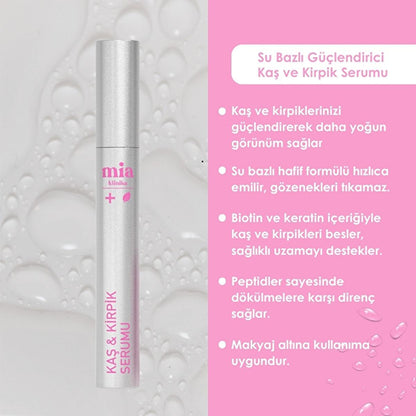 Mia Klinika eyelash & eyebrow serum tube, silver bottle, 6.5ml, Beauty Care Bag on Tampa Home & Garden Store