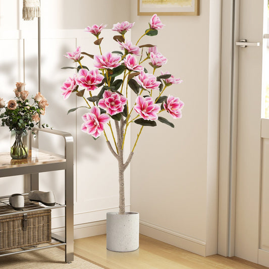 Faux Wedding Flower Plant with Elegant PEVA Leaves and Multi-branch Trunks-Pink - Tampa Home & Garden Store