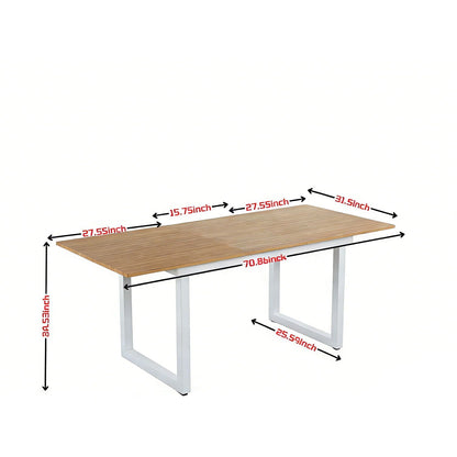 Square Extendable Dining Table With Metal Legs by HouseOfZazla, wood top, white metal base on Tampa Home & Garden Store