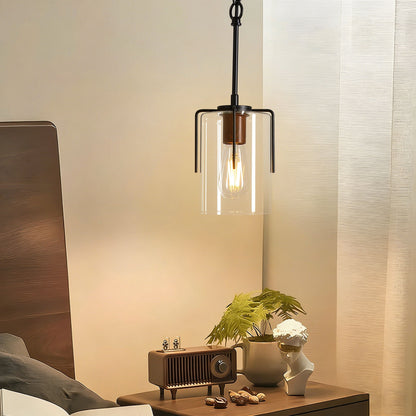 Adjustable Pendant Lighting with Wood Grain