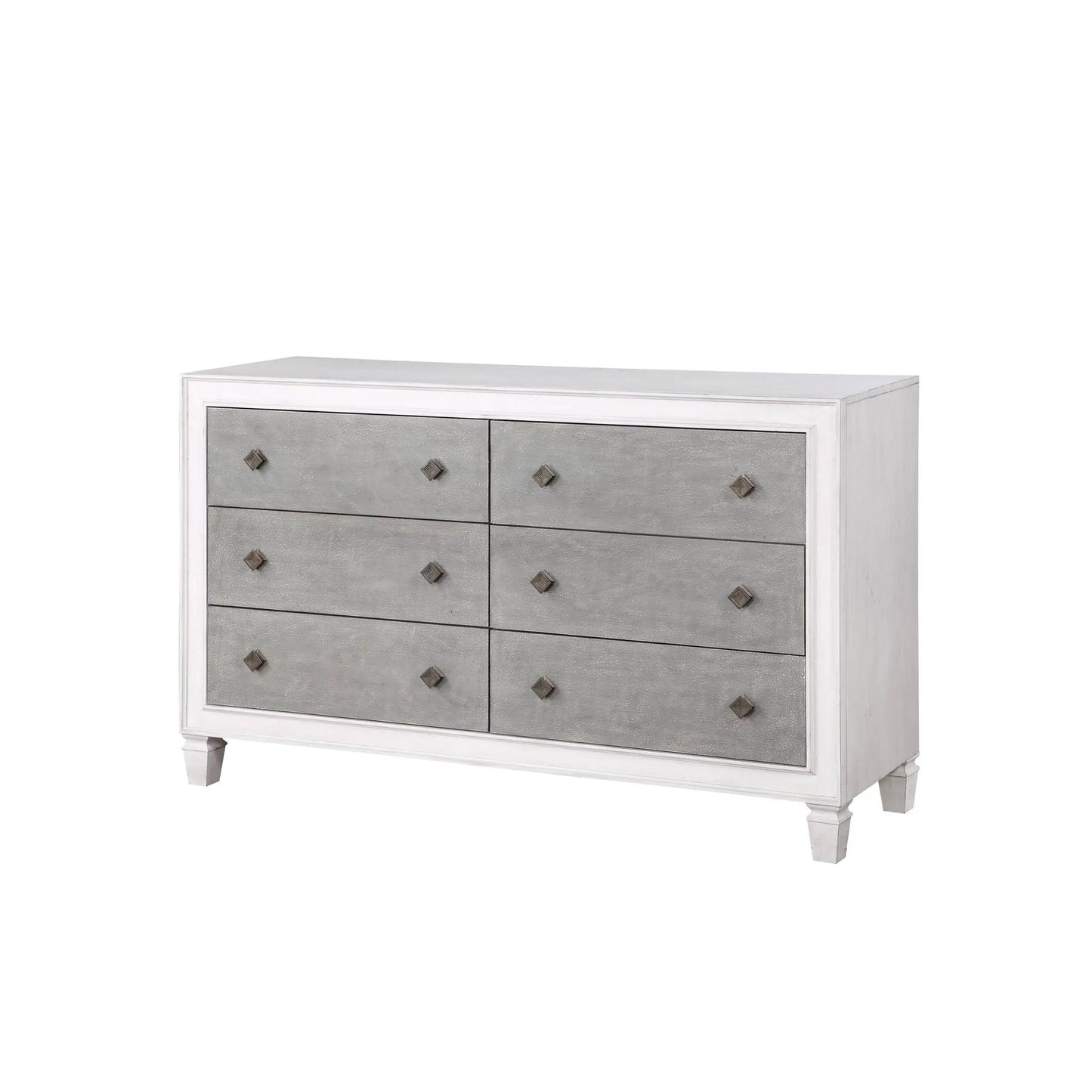 Katia Weathered Dresser in White With Soft Finish
