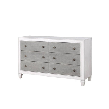 Katia Weathered Dresser in White With Soft Finish