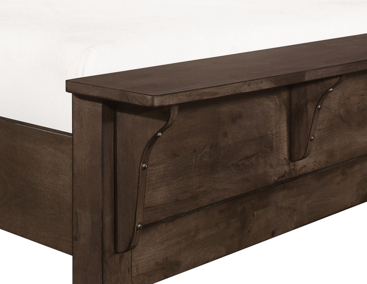 Verna Rustic Ash Sleigh Bed for Home Decor