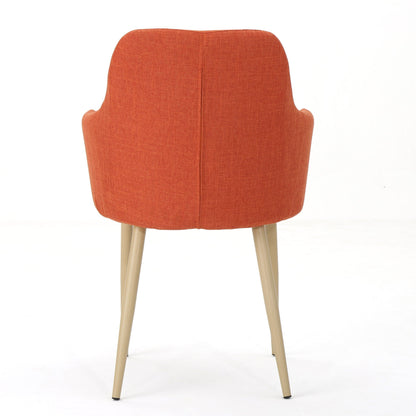 Elegant Dining Chair with contoured support orange fabric HouseOfZazla on Tampa Home & Garden Store