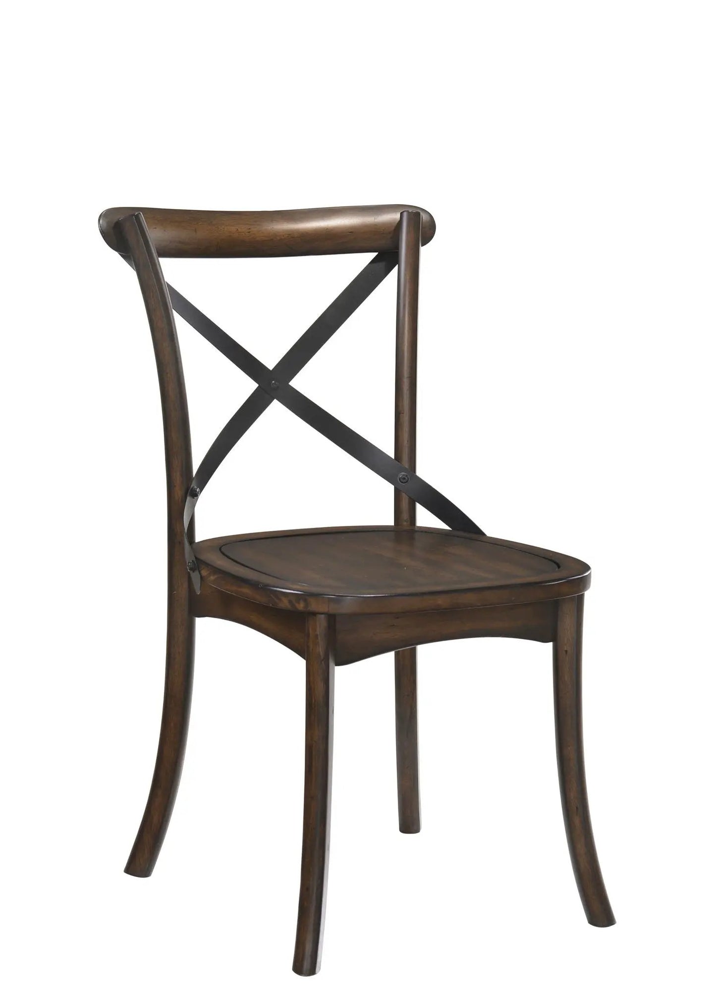 Kaelyn Metal Side Chair Set of Two Dark Oak