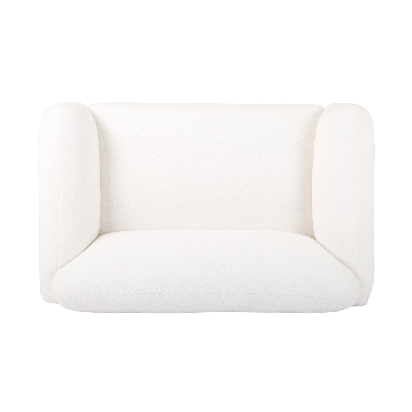 Contemporary Boucle Loveseat and Rounded Design