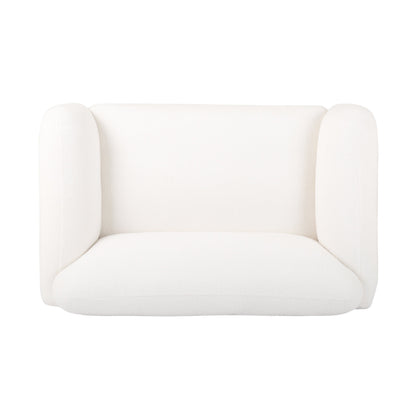 Contemporary Boucle Loveseat and Rounded Design