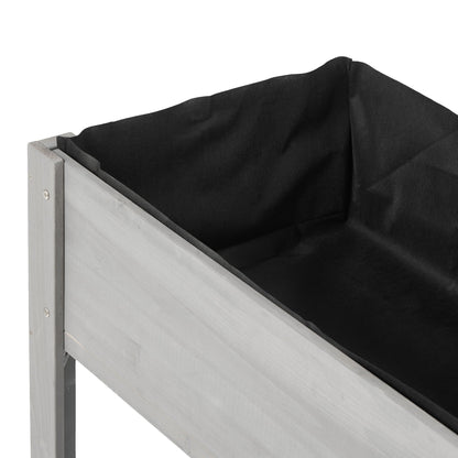 Raised garden bed with legs in light wood and black fabric liner by HouseOfZazla on Tampa Home & Garden Store