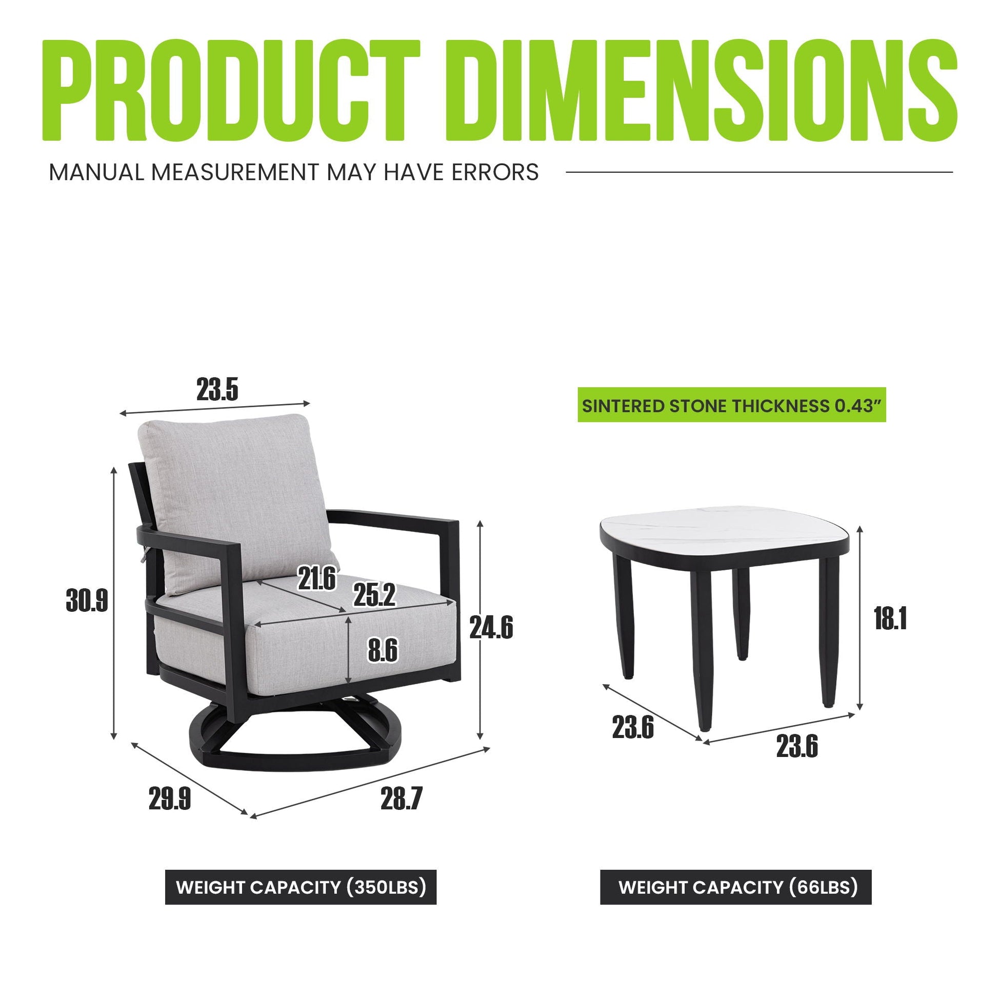 HouseOfZazla outdoor chat set 3-piece with Sunbrella cushions and marble-top side table on Tampa Home & Garden Store