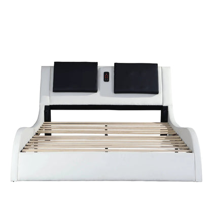 Platform Bed Frame With LED Lighting and Massage