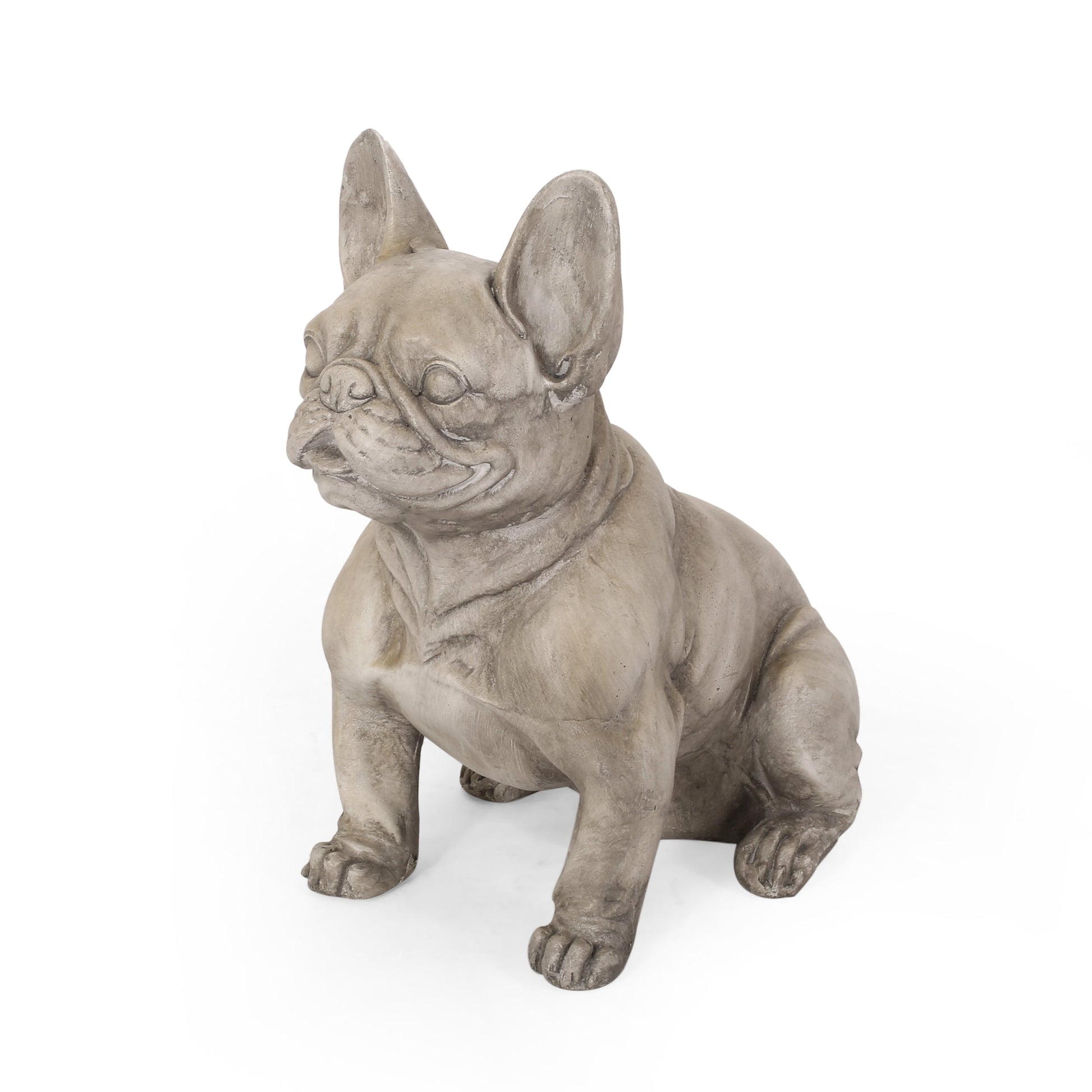 Dog Garden Sculpture French Bulldog statue, gray cement finish, HouseOfZazla on Tampa Home & Garden Store