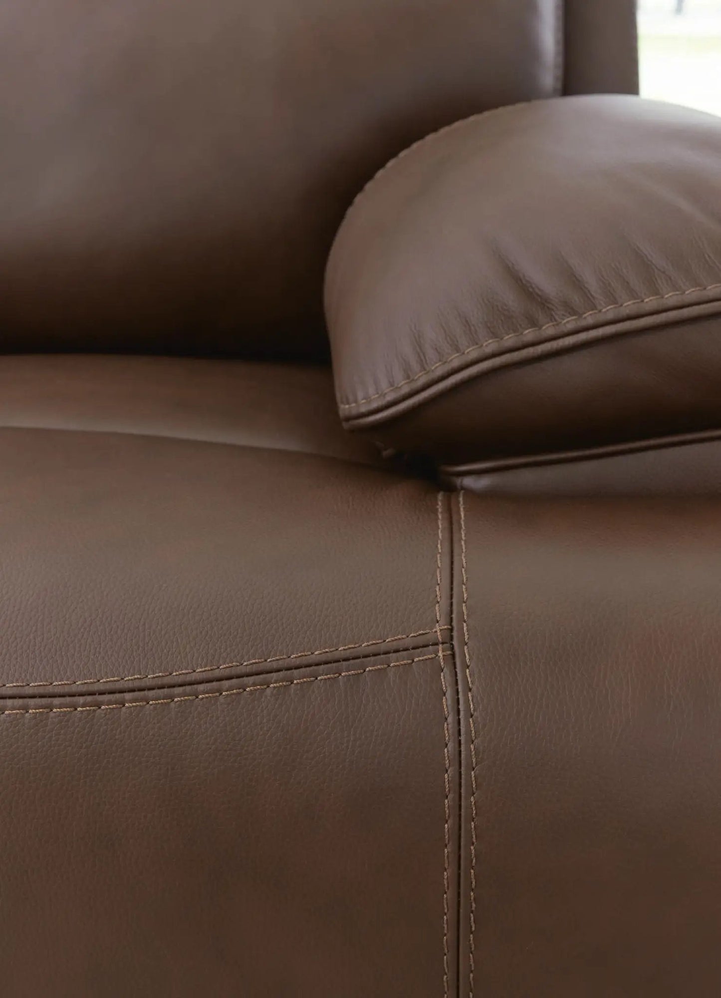 Vonryan power reclining sofa with adj headrest in tobacco leather by Unique Piece Furniture on Tampa Home & Garden Store
