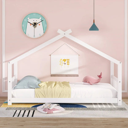 Playhouse Design Bed with Cozy Roof for Kids