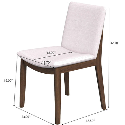 Mid Century Modern Solid Wood Dining Chair Set