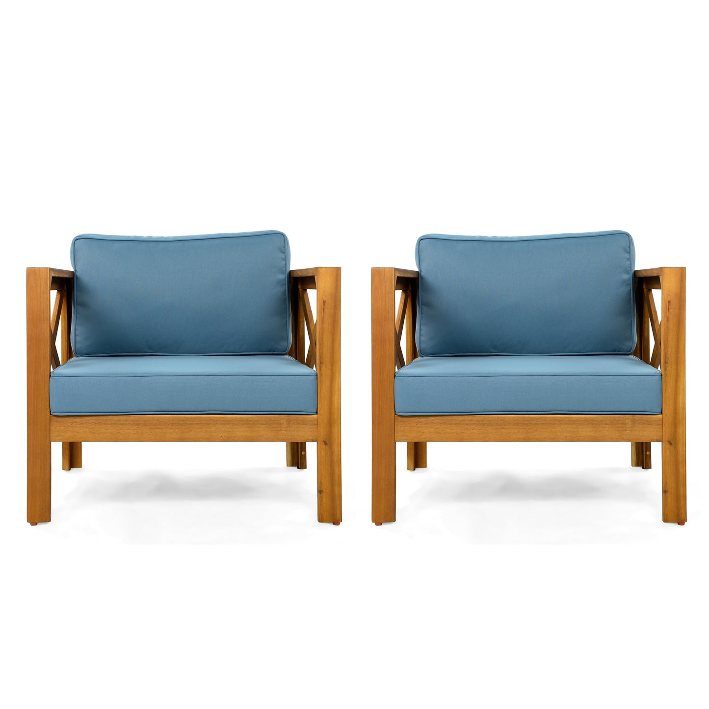 Two Seat Patio And Outdoor Wood Conversation Set