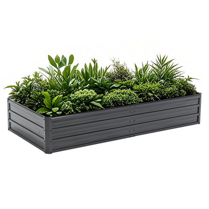6x3x1 ft metal raised garden bed planter by HouseOfZazla in gray for outdoor use on Tampa Home & Garden Store
