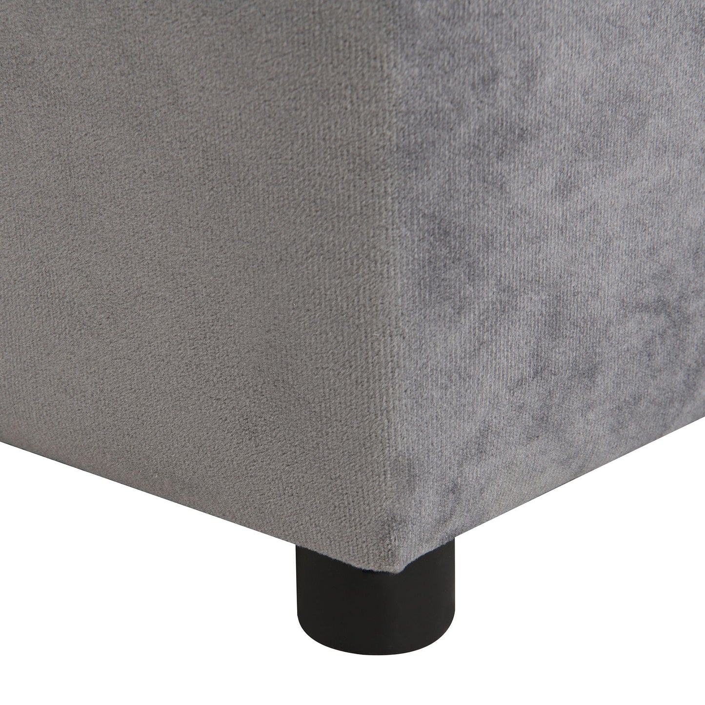 Kids Gray Upholstered Recliner Chair and Ottoman