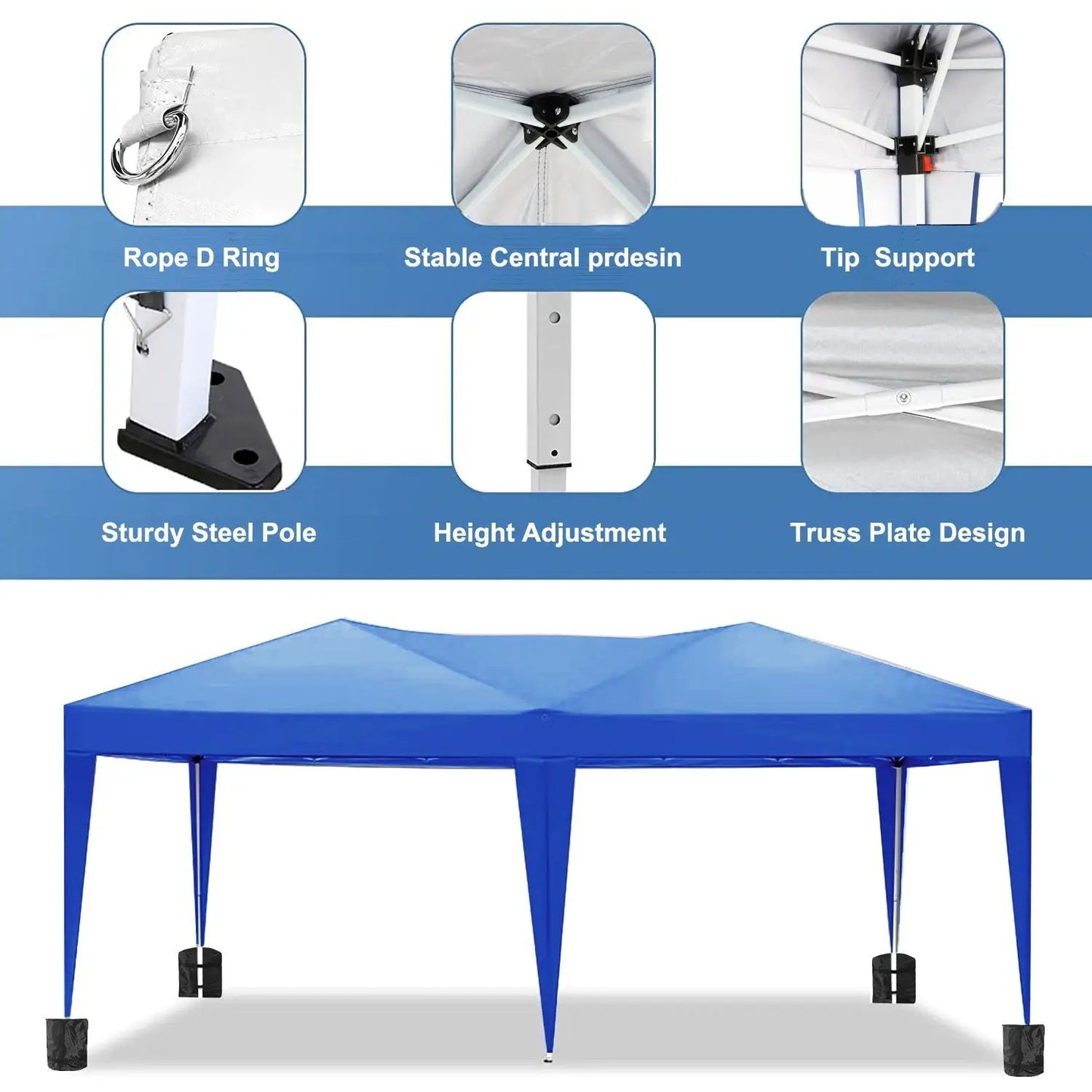 Ez Pop Up Canopy 10x20 outdoor party tent with removable sidewalls, carry bag, weight bags on Tampa Home & Garden Store