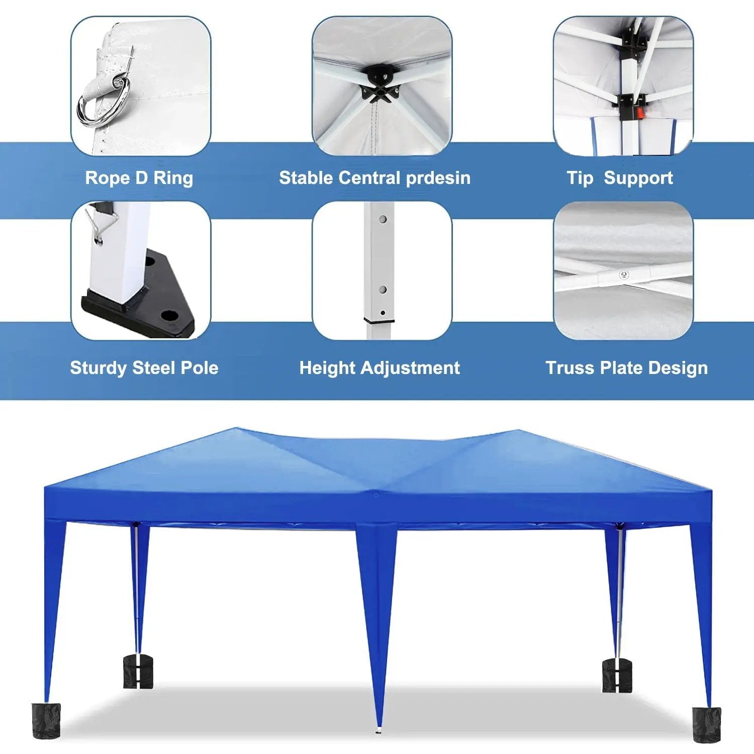 Ez Pop Up Canopy 10x20 outdoor party tent with removable sidewalls, carry bag, weight bags on Tampa Home & Garden Store