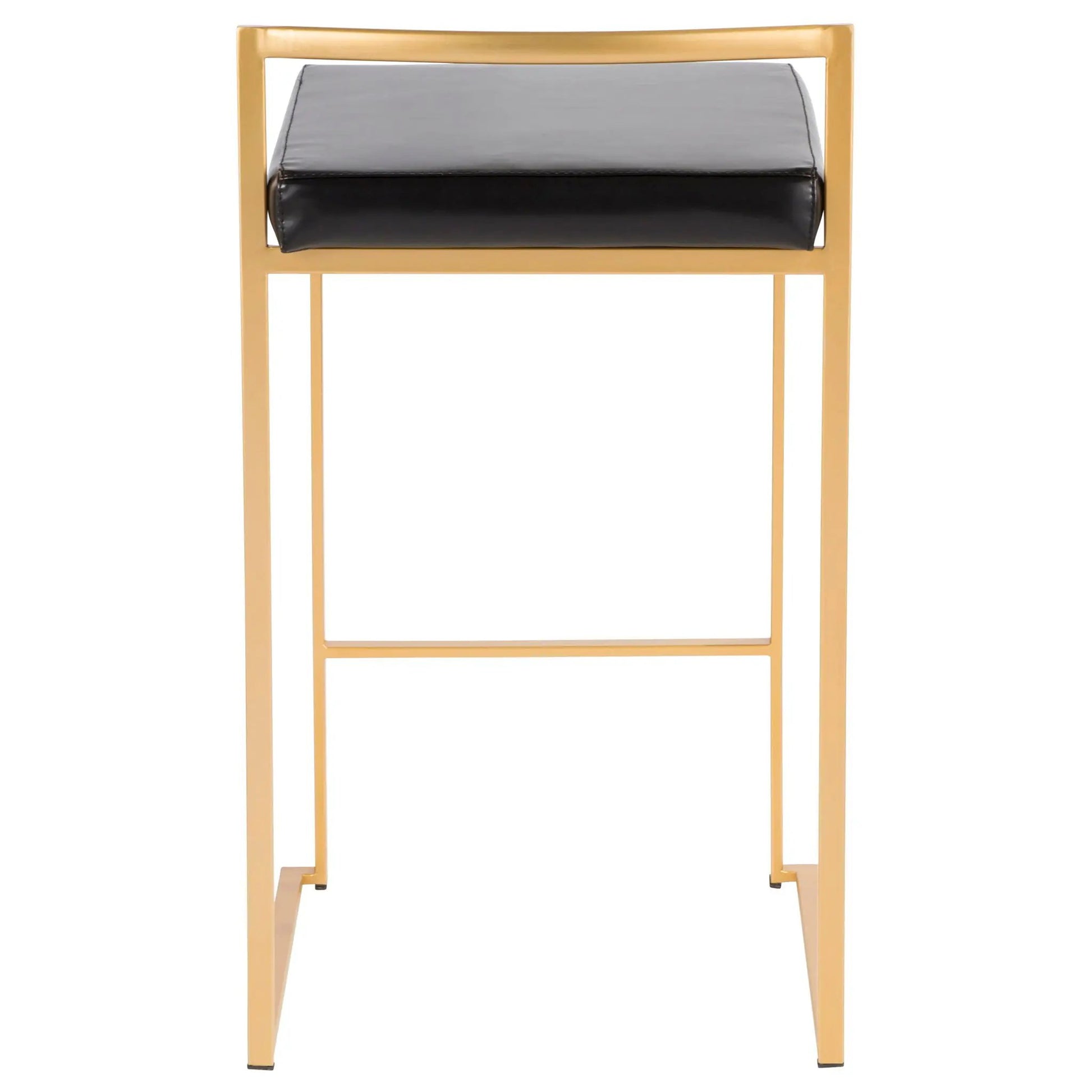 Fuji glam counter stool set of 2 gold frame gray black cushion on Tampa Home & Garden Store