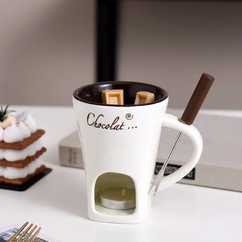 Ceramic Chocolate Cup Hot Pot Stove white ceramic FLIPSTYLEZLLC Chocolat print on Tampa Home & Garden Store
