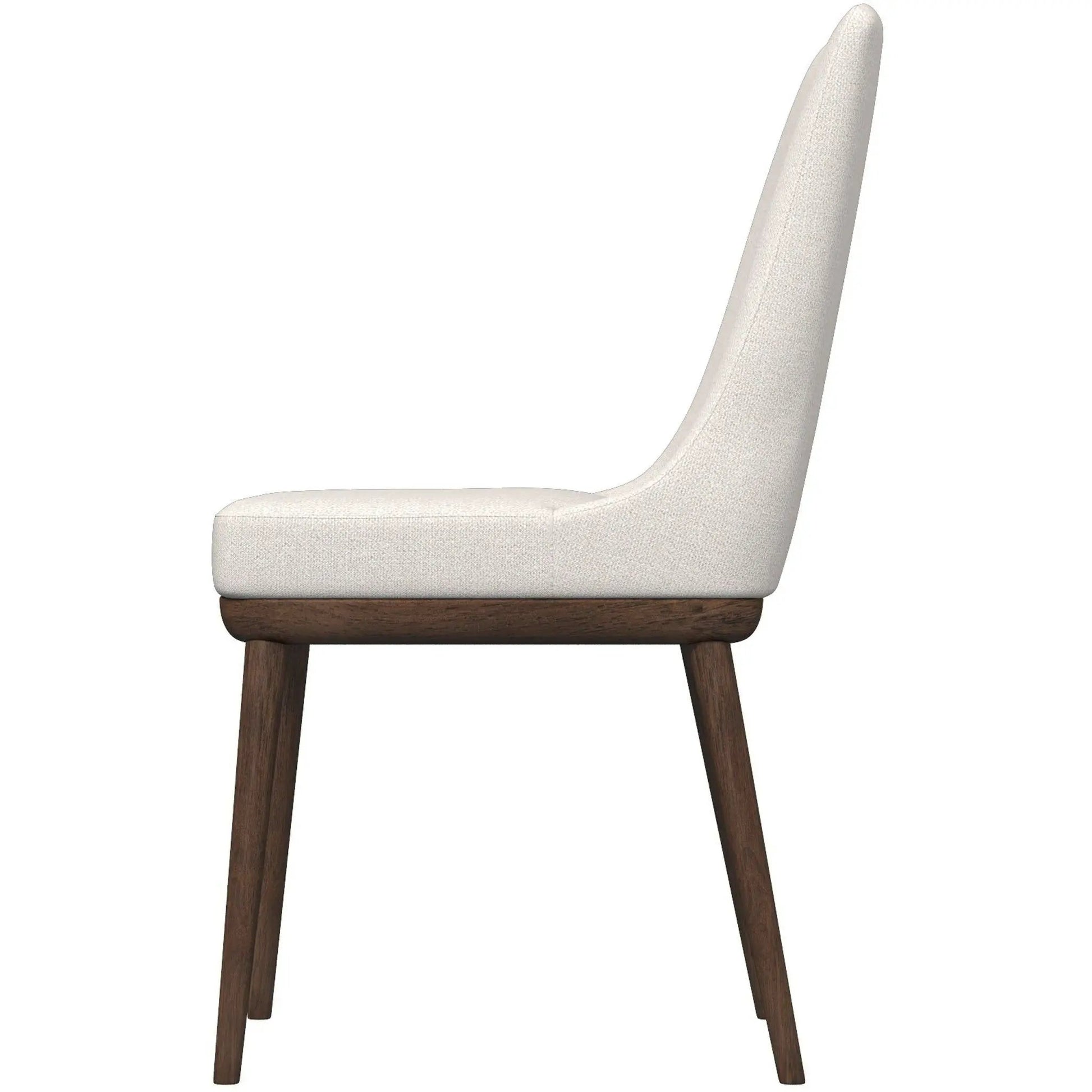 Kate Mid-Century Modern Dining Chair set of 2, ivory fabric upholstery with dark wood legs on Tampa Home & Garden Store
