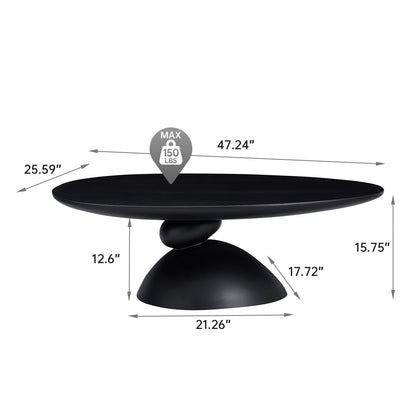 Lucky Stone Shaped Table with Sculptural Base end table in black by HouseOfZazla on Tampa Home & Garden Store