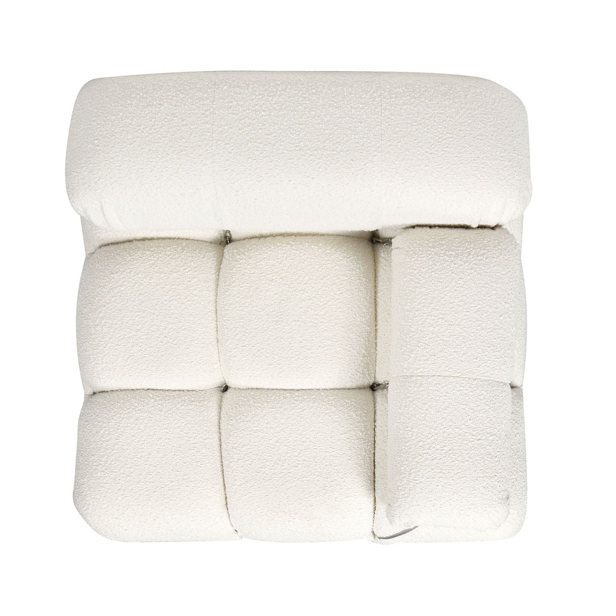 Bubble modular modern lounge arm chair white boucle tufted upholstery on Tampa Home & Garden Store