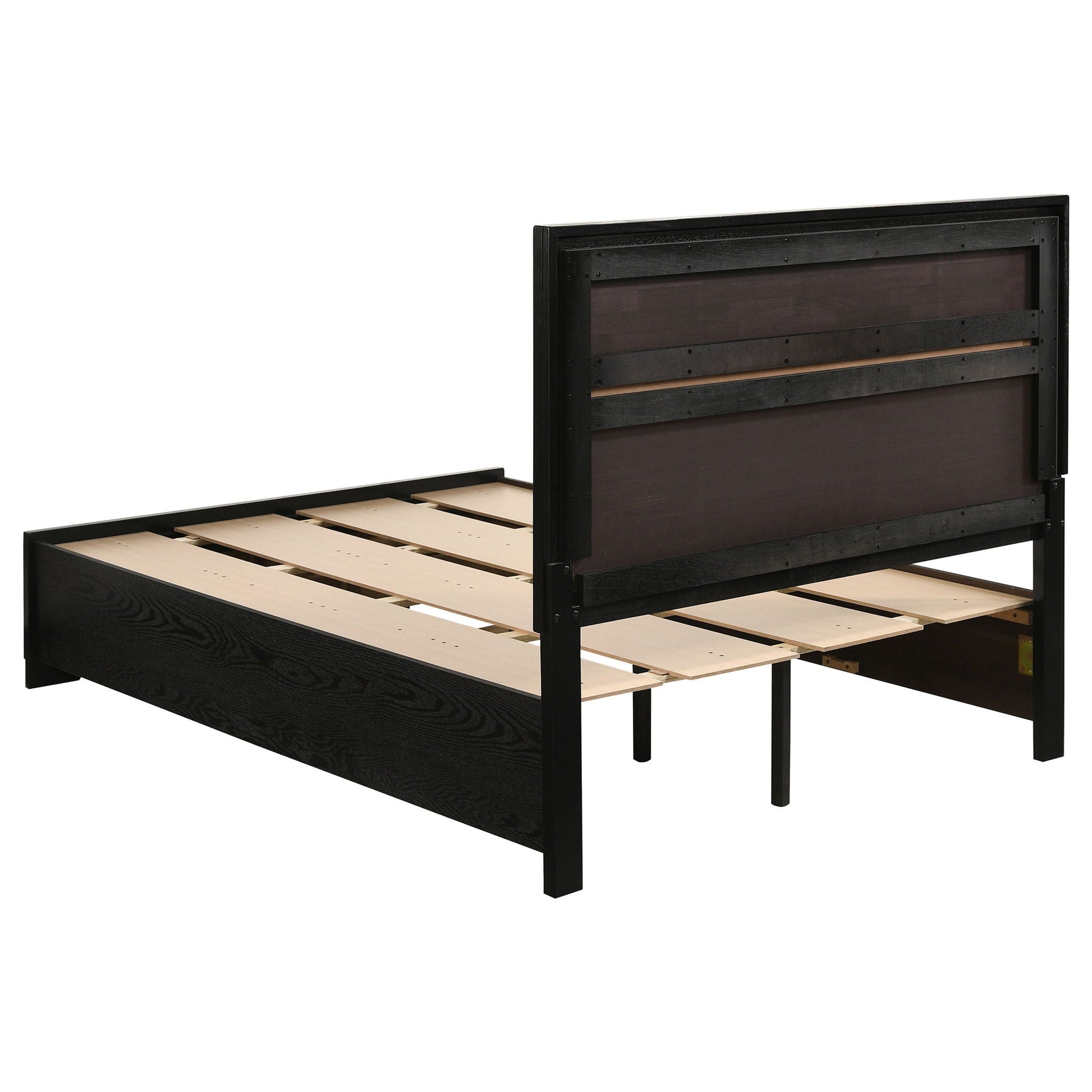 Annie 4 Piece Bedroom Set black bed frame with paneled headboard and base HouseOfZazla on Tampa Home & Garden Store