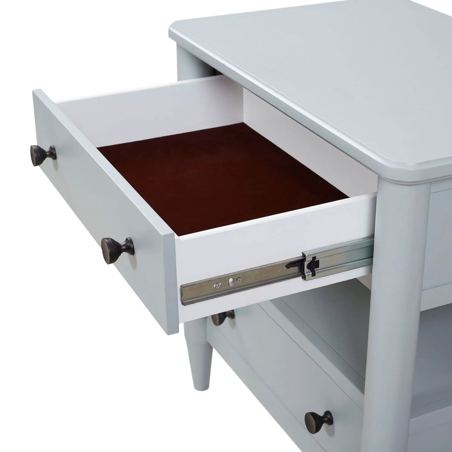 Open Nightstand With 2 Drawers and Felt Lined Top