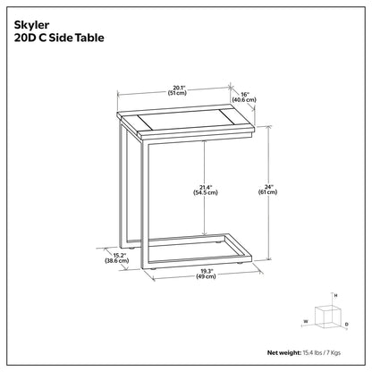 Skyler C Shaped Side Table for Living Room