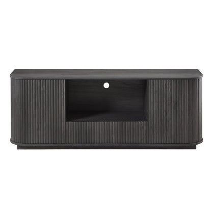 Modern Wavy TV Stand with ribbed rounded sides and cable hole on Tampa Home & Garden Store