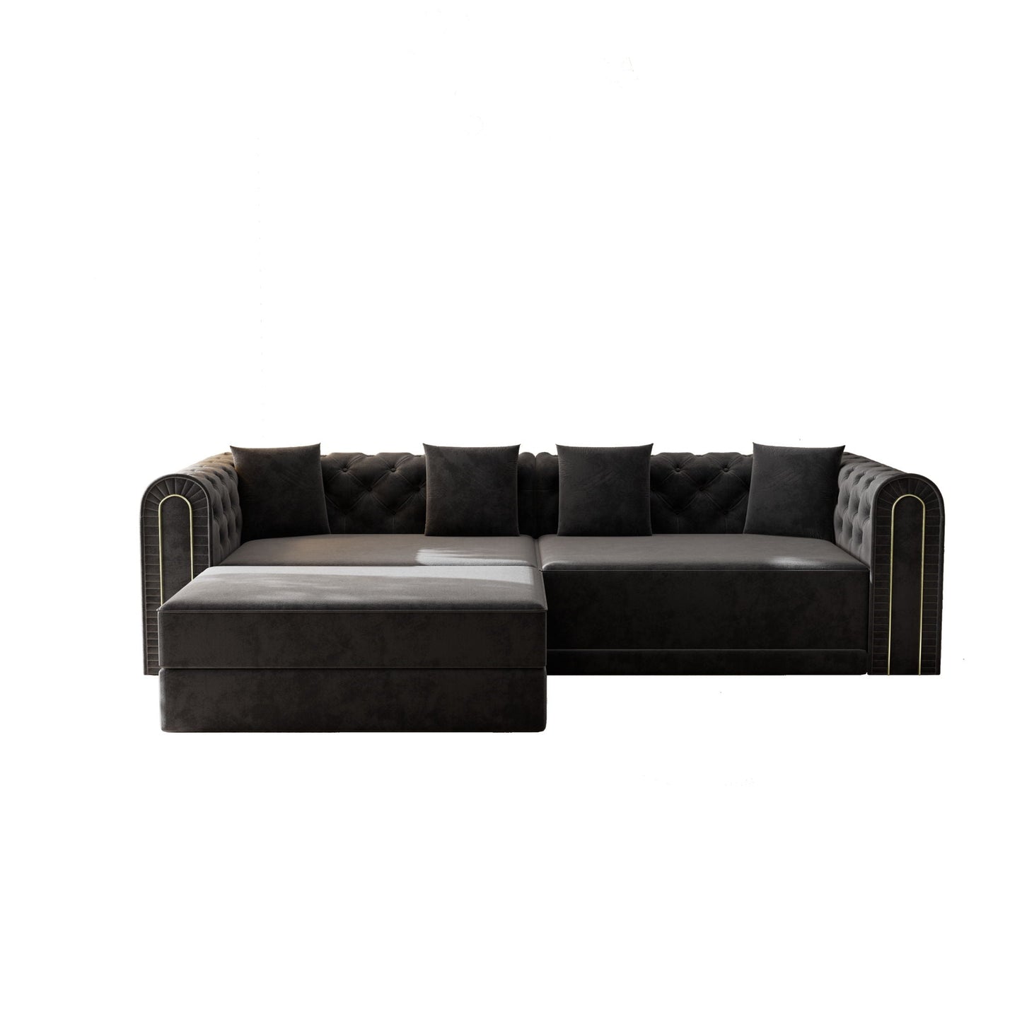 3 In 1 Convertible Sofa and Ottoman Bed