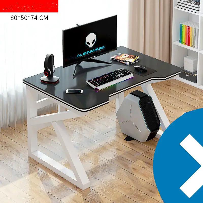 Gaming computer desk with black top, white legs, Alienware monitor, RGB keyboard and mouse on Tampa Home & Garden Store