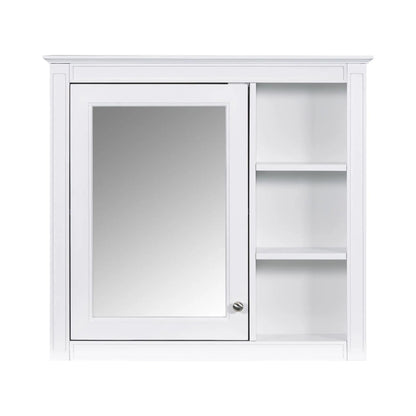 Wall Mounted Cabinet With Mirror and Open Shelves