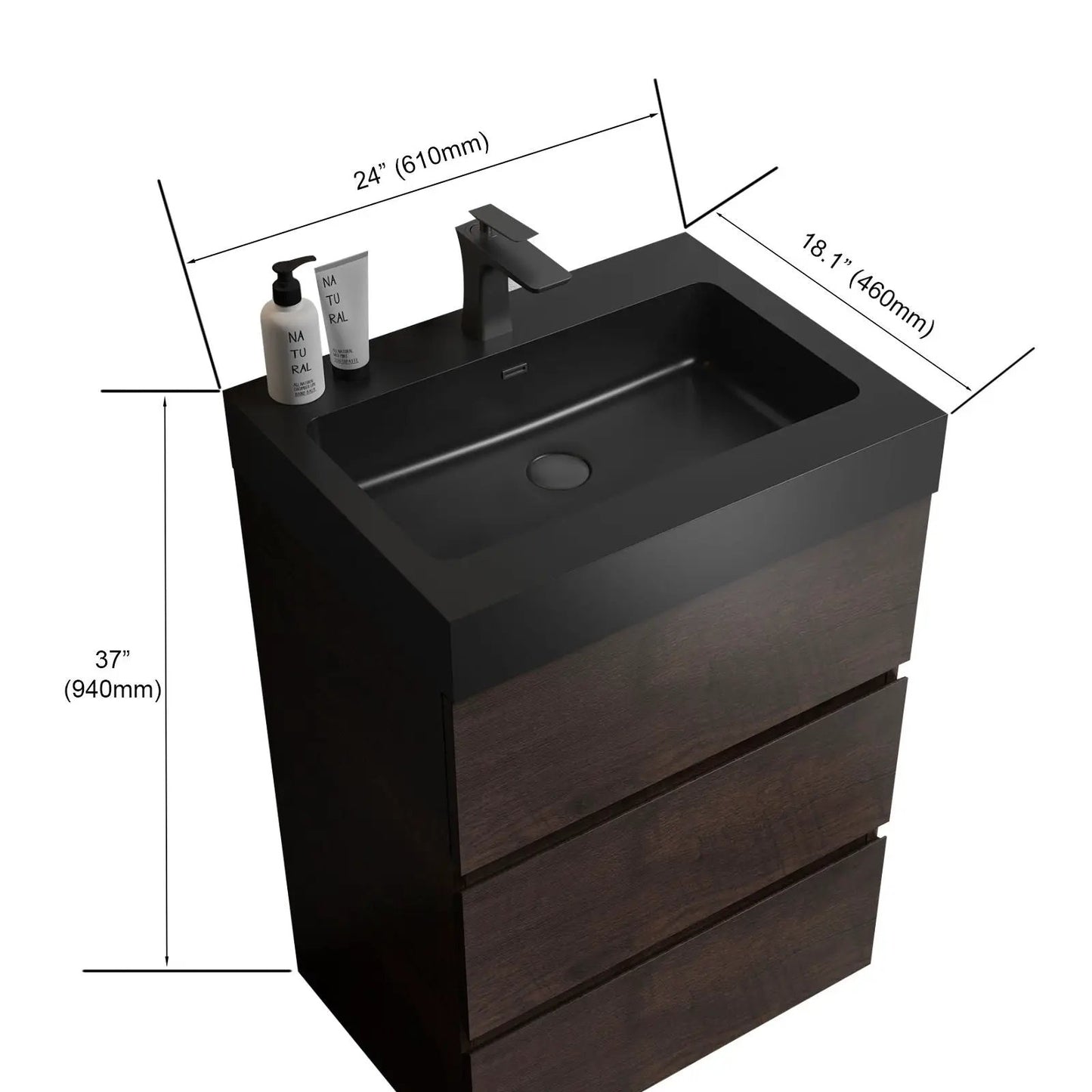 Alice Bathroom Vanity with Large Storage and Sink