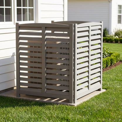 Solid Wood and Air Conditioner Privacy Fence
