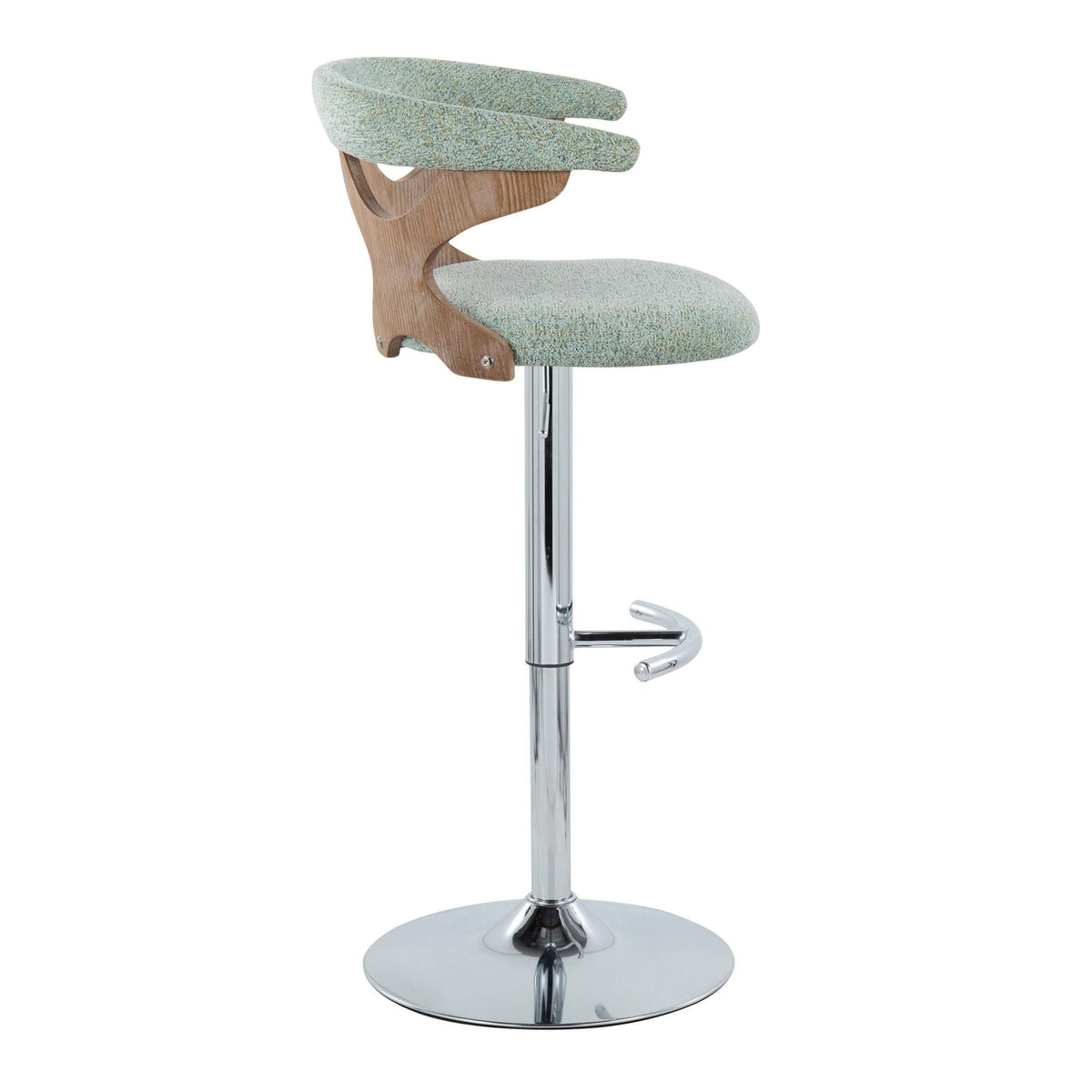 Barstool, contemporary adjustable with swivel, teal upholstery and wood frame HouseOfZazla on Tampa Home & Garden Store