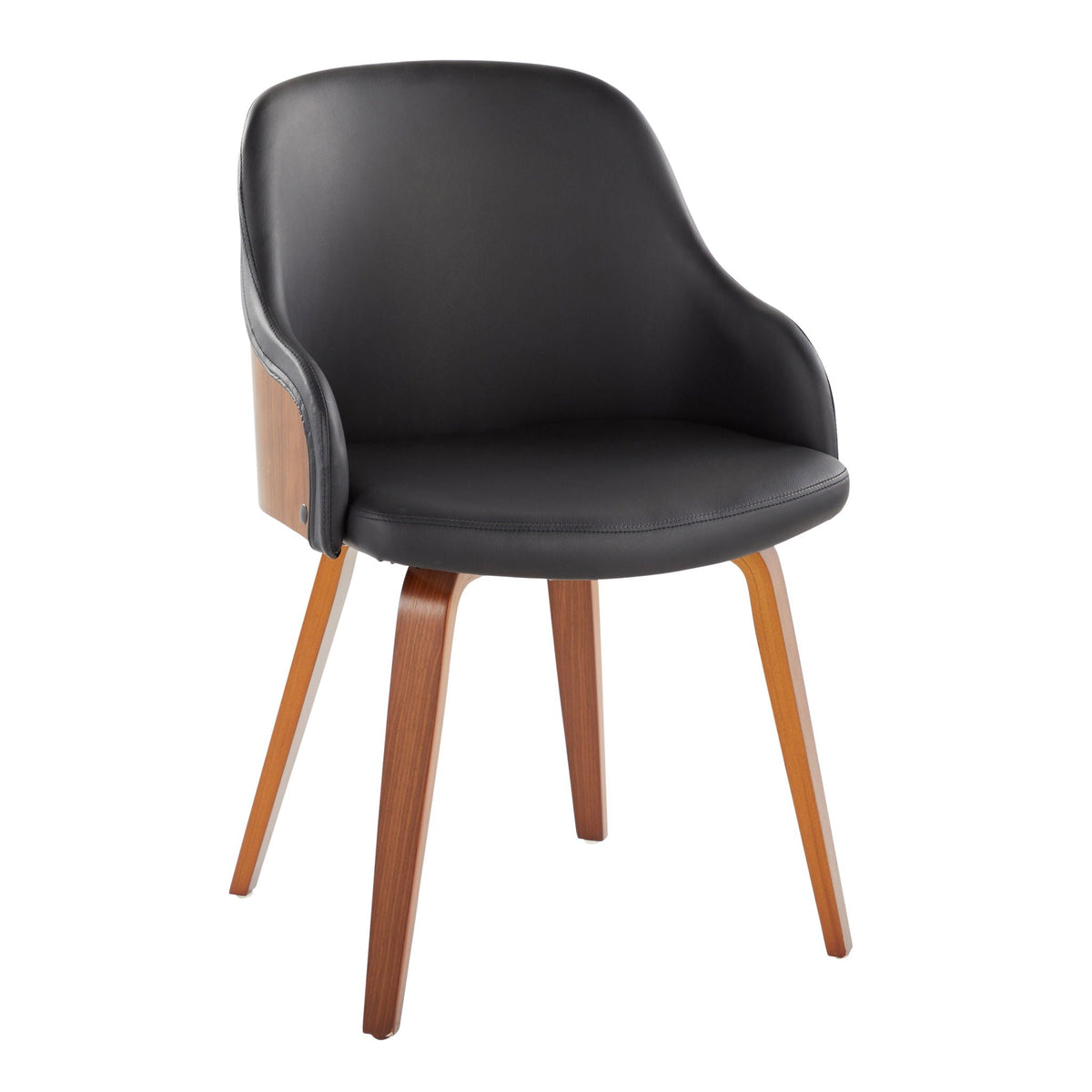 Mid Century Modern dining arm chair with black upholstered seat and wooden legs by HouseOfZazla on Tampa Home & Garden Store