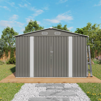 Outdoor Metal Storage Shed With Lockable Doors