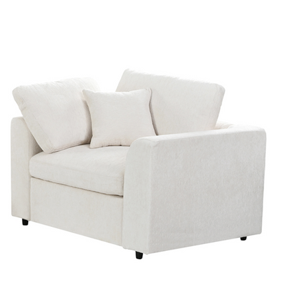 U-Style 4-Piece Sofa Set cream fabric sofa with plush cushions by HouseOfZazla on Tampa Home & Garden Store